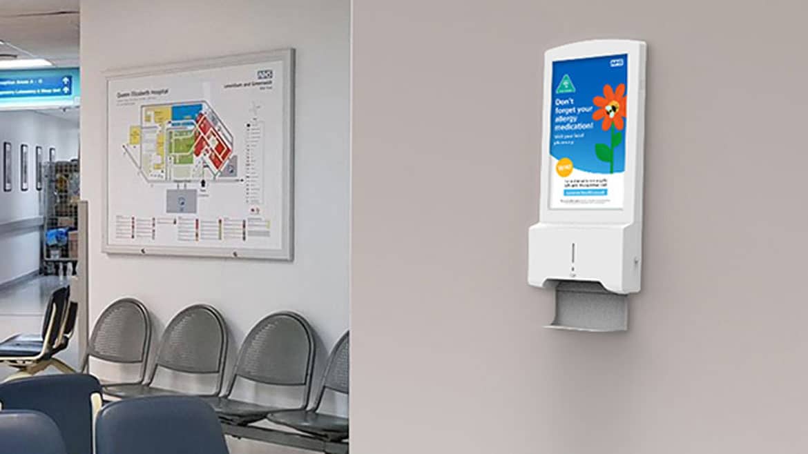 Hand Sanitiser Station with digital screen