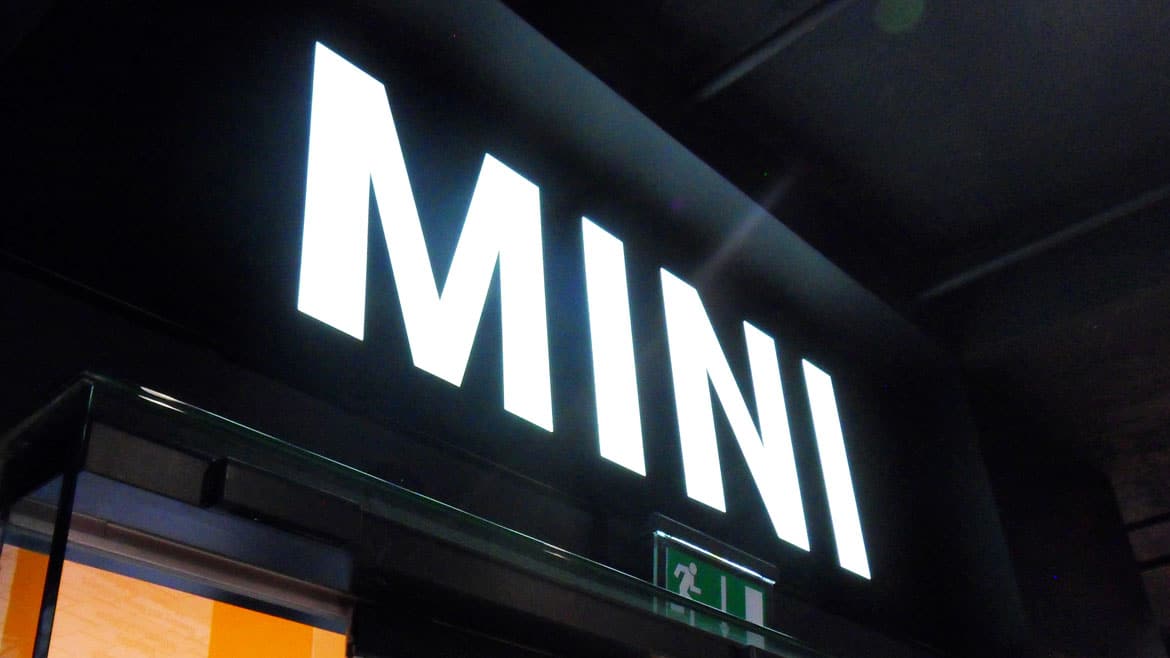 Illuminated Signs Led Signage Face Lit Illuminated Sign Above Door At Mini Park Lane London