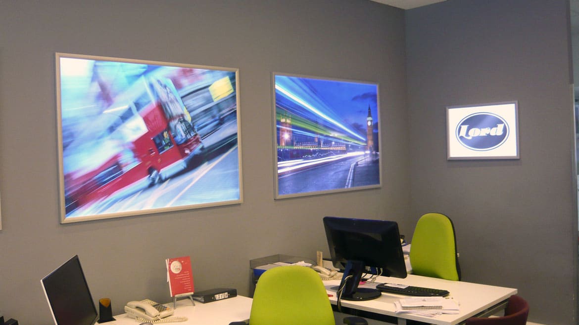Blade LED Light Box estate agent in situ