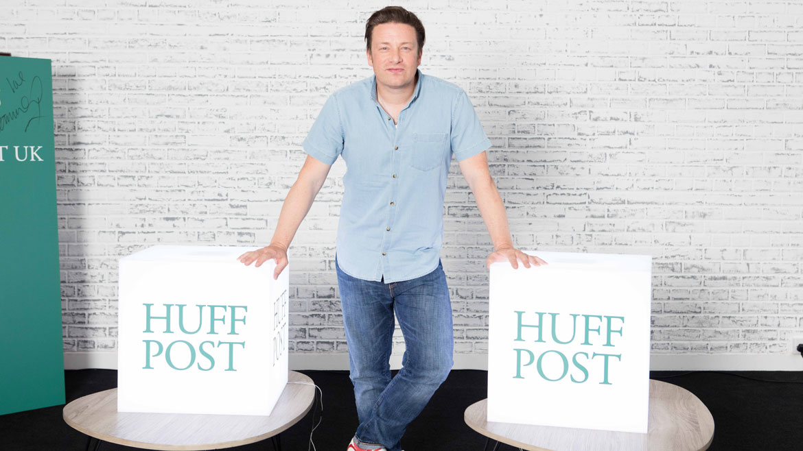 Nebula acrylic led Cubes for Huff Post with Jamie Oliver