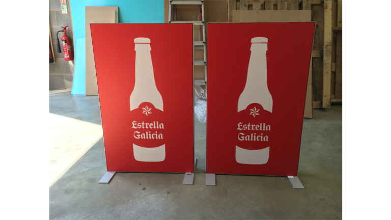 Freestanding Tension Fabric Light boxes for Estrella