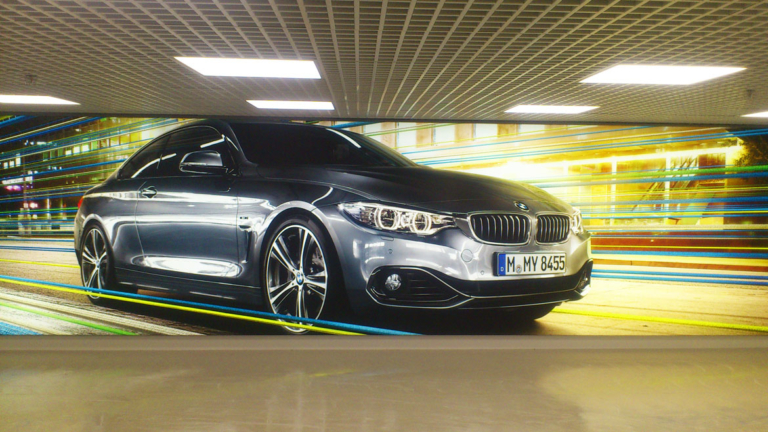 BMW car showroom super wide tension fabric lightbox