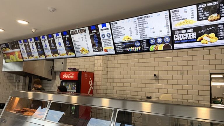 Budget Digital Menu Board for Fast Food restaurant wide