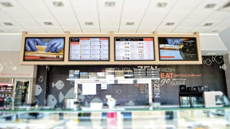 Budget Digital Screens for Sushi Quick Service Restaurant