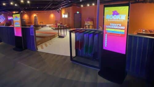 Freestanding Digital Screens in Recreation Centre