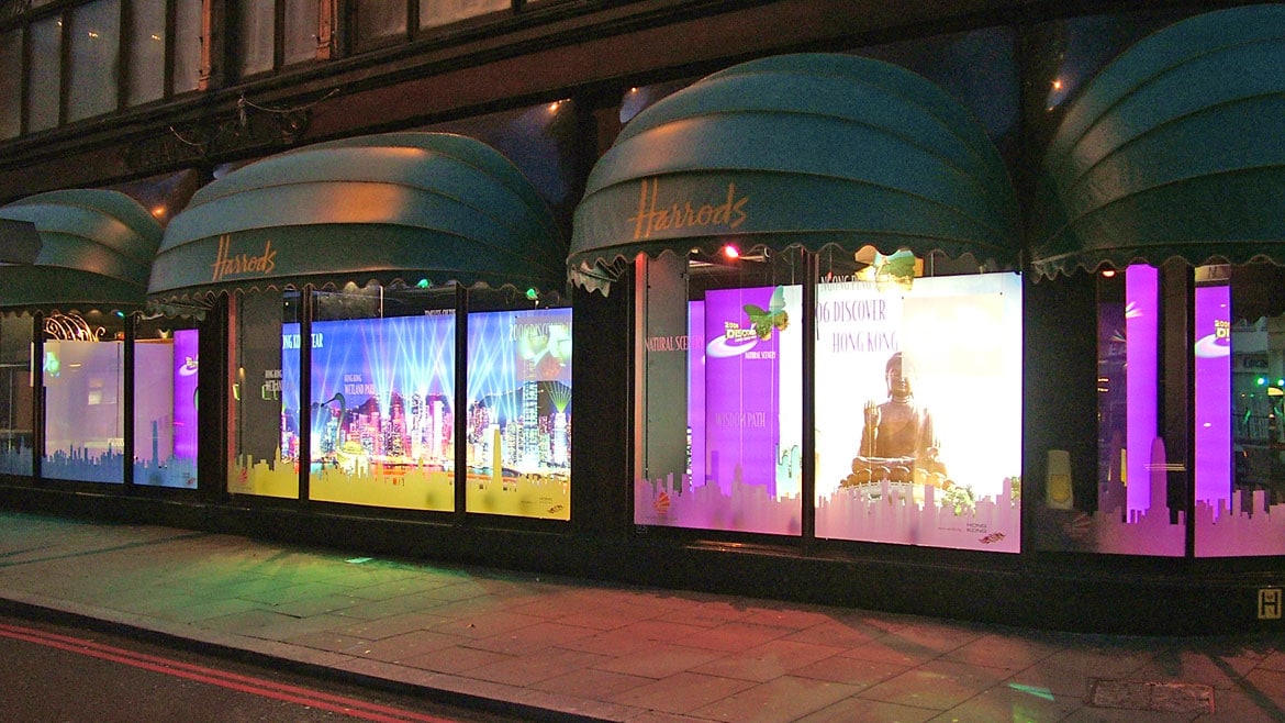 Large window lightboxes for Harrods
