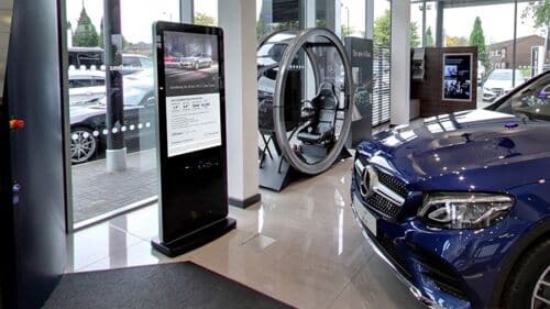 Standalone Digital Signage Display in Car Showroom