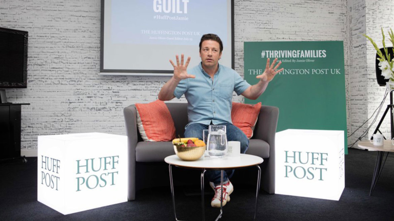 Acrylic led illuminated cubes with Jamie Oliver for Huff Post