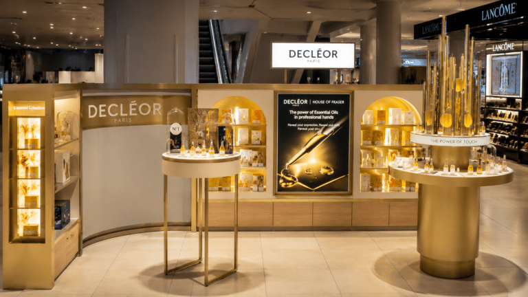 Atlas lightbox at luxury skincare counter in House of Fraser