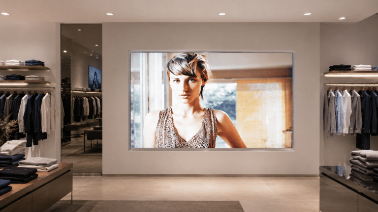 Atlas retail display light box recessed with chrome frame