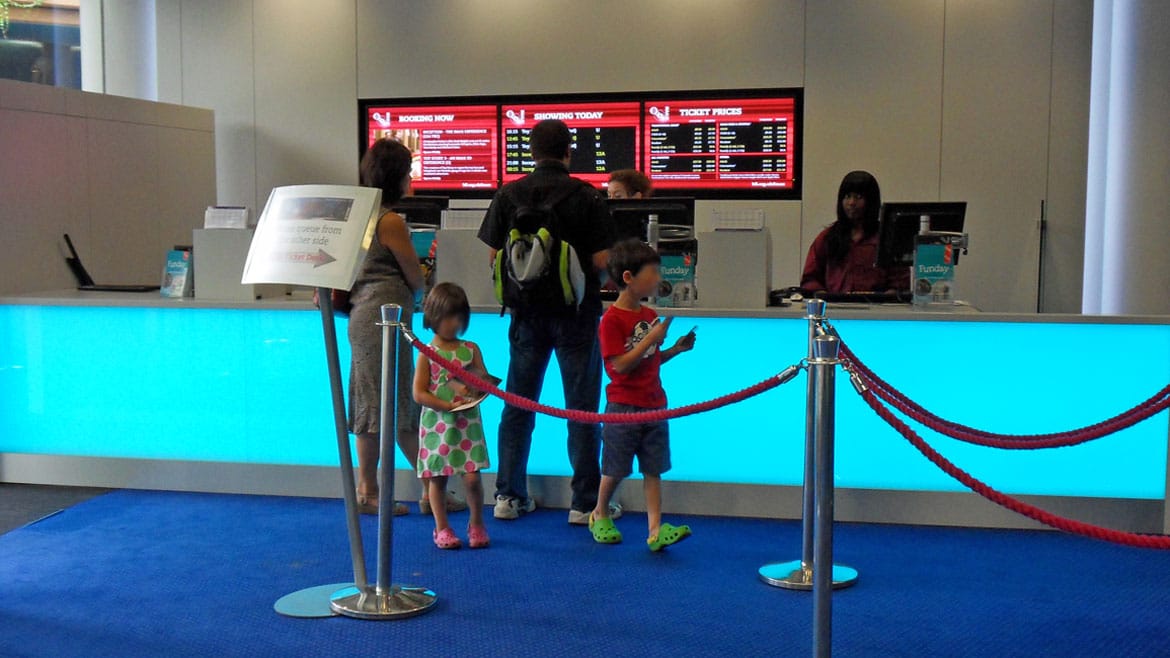 LED Light Wall Feature for IMAX Cinema ticket desk