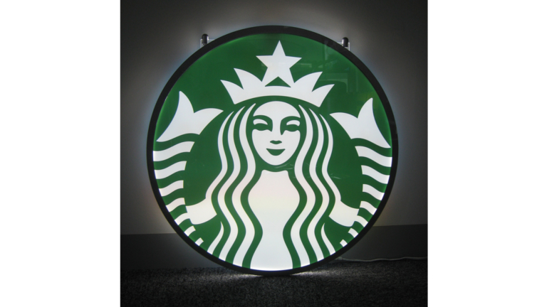 LumiDisc Circular LED light panel display Starbucks