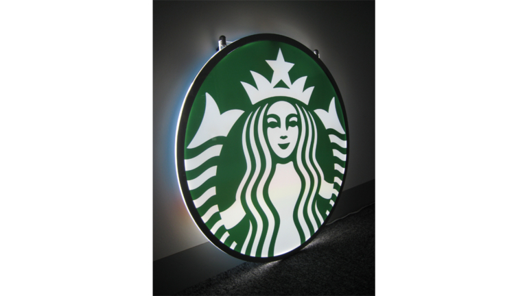 LumiDisc Circular LED light panel display for Starbucks