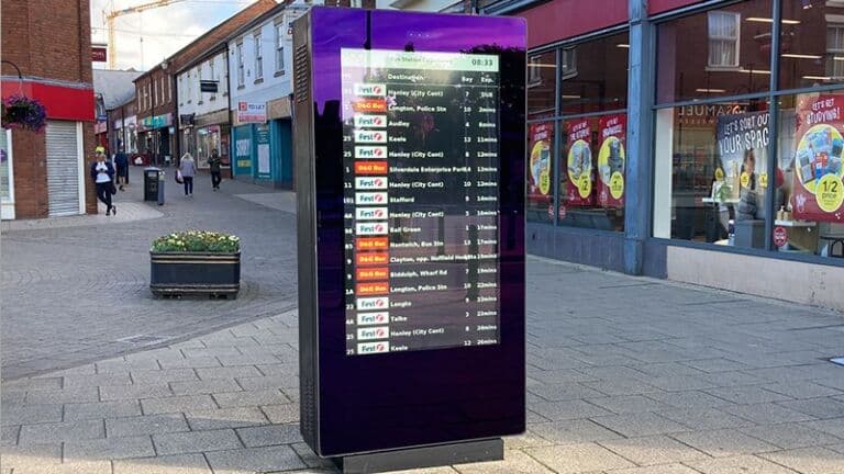Outdoor Freestanding Digital Screen bus times