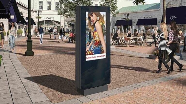Outdoor Freestanding Digital Screen in pedestrianised area