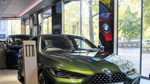 BMW car showroom tension fabric frames