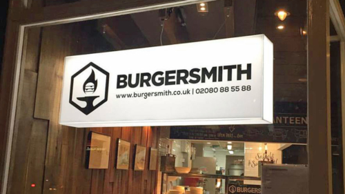 Burgersmith acrylic hanging LED light cube