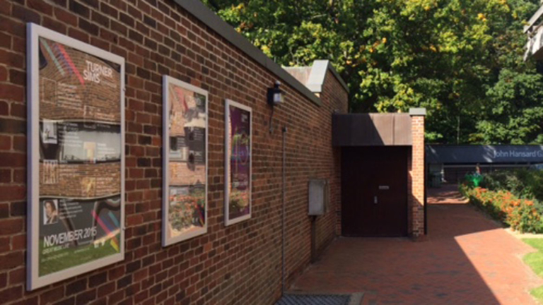 Civic outdoor lockable poster cases at Southampton University