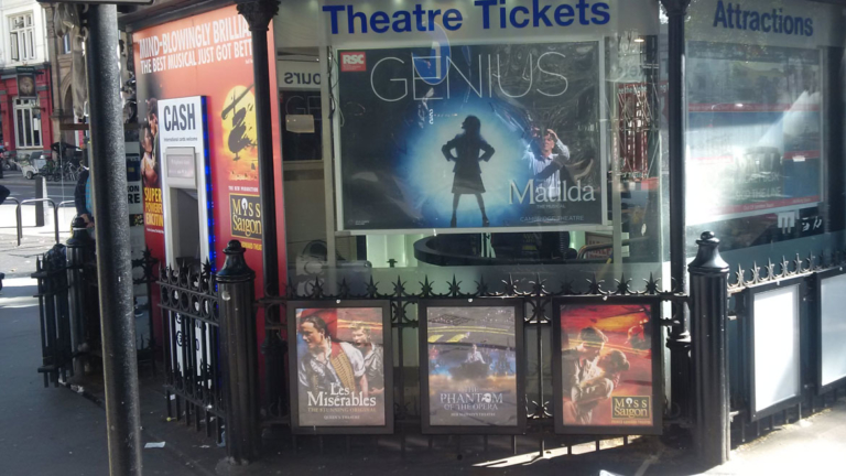 Civic outdoor poster cases for theatre box office