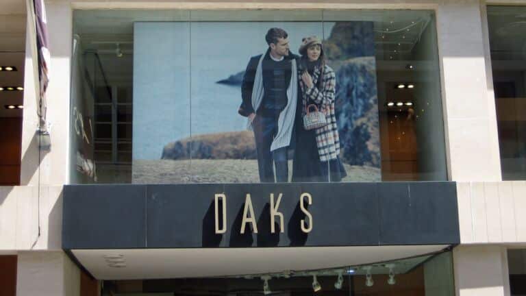 DAKS shop front FabriTex soft signage window display