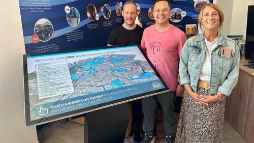 Digital PCAP touch screen kiosk table for Derby council offices