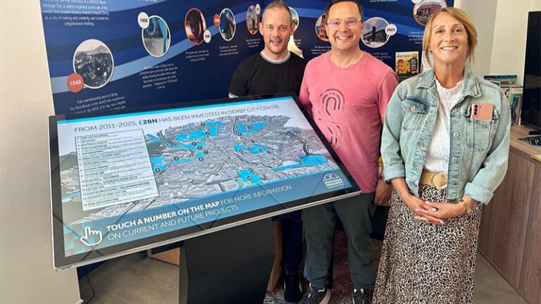 Digital PCAP touch screen kiosk table for Derby council offices