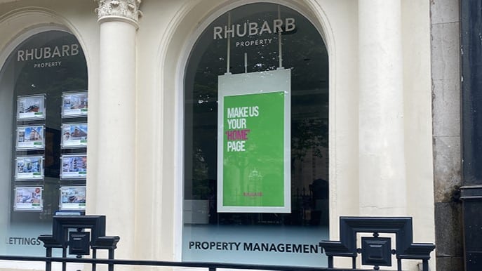 Hanging Digital Window Display Double-Sided Estate Agent