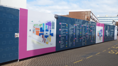 Hoarding Advertising Graphics and Signage at construction site