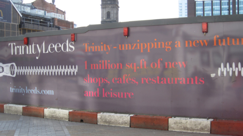 Hoarding Graphics and Signage at construction site in Leeds