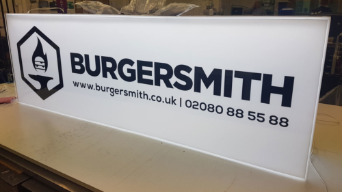 Nebula acrylic hanging lightbox for Burgersmith