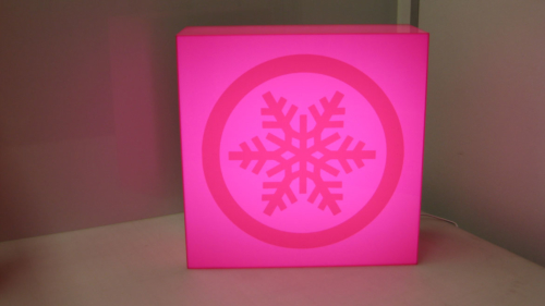Nebula acrylic light box in pink for Superdry