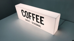 Nebula acrylic lightbox for Fee & Brown Coffee