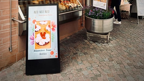 Outdoor digital a-board freestanding portable