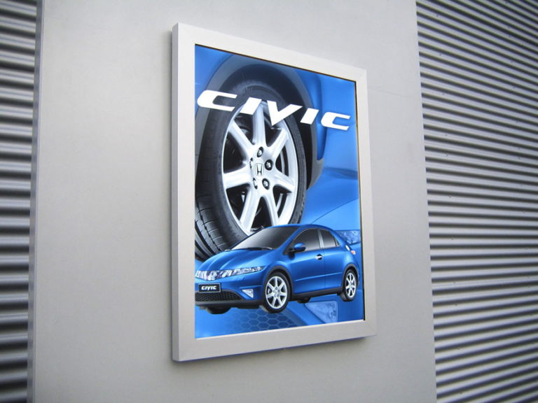 Sabre vandal proof poster case with Honda Civic graphic