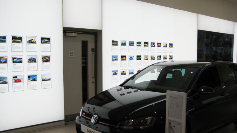 Volkswagen West London Reception Feature Light Wall