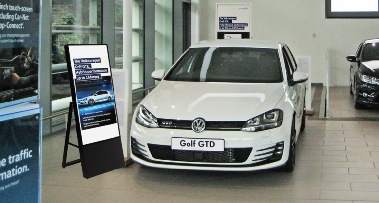 Edge Digital A-Board in car showroom