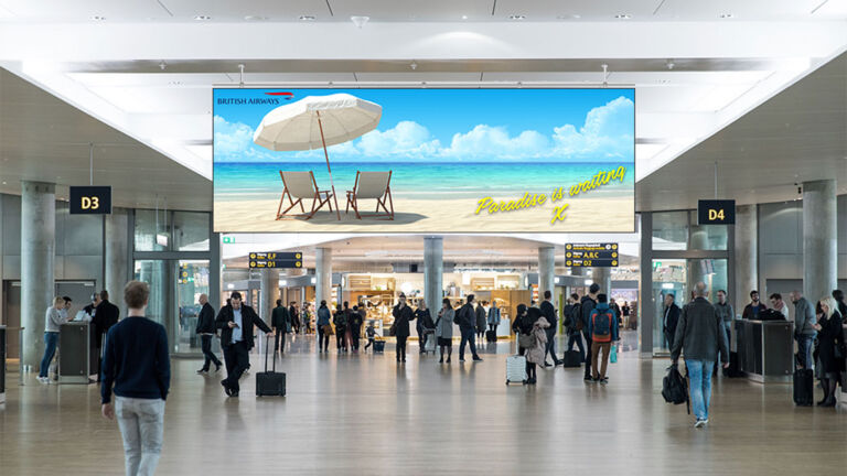 Direct View LED Digital Display inside an Airport