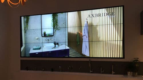 LCD Video Wall in a Bathroom Store