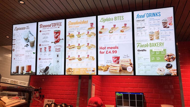 Digital Menu Screens for a Cafe