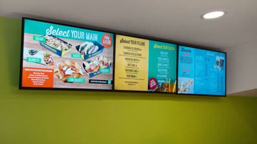 Digital Menu Screens for a Taco Restaurant