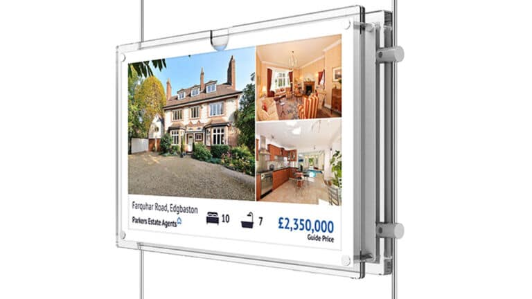 Estate Agent Window Digital Screen Rear Static Graphic Pocket