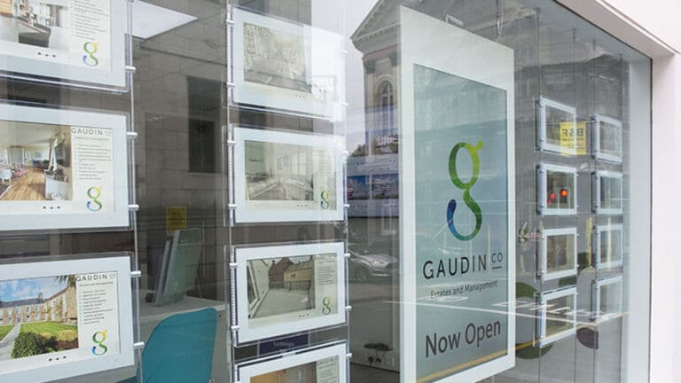 Estate Agent Window Digital Screens for Gaudin