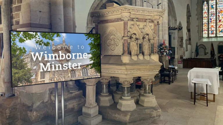 4K HD Large Format Digital Screen in Wimborne Minster Church