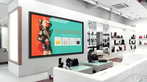 4K HD Large Format Digital Screen in a Shoe Shop