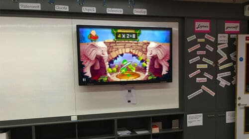 Interactive Digital Whiteboard Touch Screen in a School