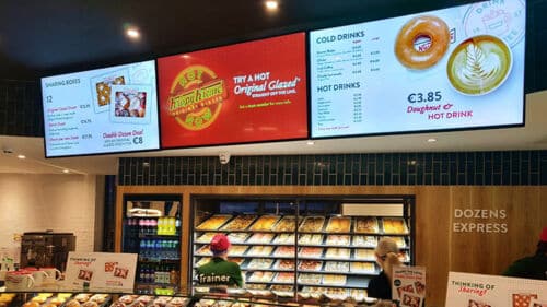 Digital Menu Screens at Krispy Kreme