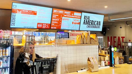 Digital Menu Screens for a Burger Bar