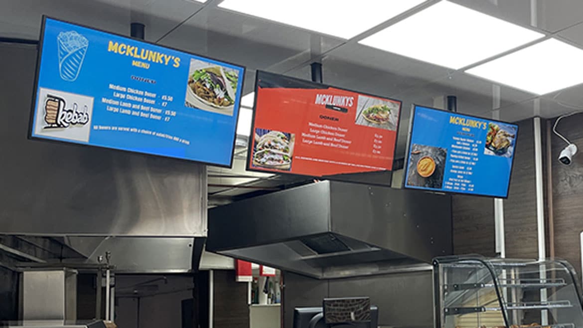 Econoline Digital Screens as Menu Displays