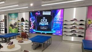 Digital Direct View LED Display in a shoe shop
