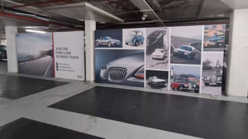 Freestanding Fabric Banner Stand for BMW Handover Bay 2